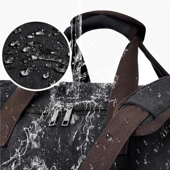 Mens duffle bag large 60L canvas travel gym carry on weekender overnight bag - Picture 6 of 7